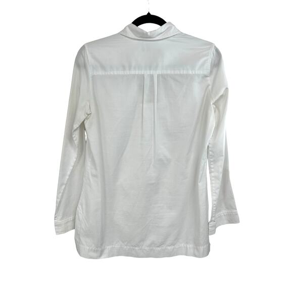 Etcetera White Front Lace Up Long Sleeve Cotton Blend Shirt 4 - Picture 5 of 5